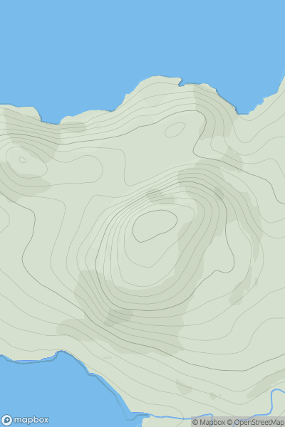 Thumbnail image for Meall Mor [Lochinver to Ullapool] [NH102974] showing contour plot for surrounding peak